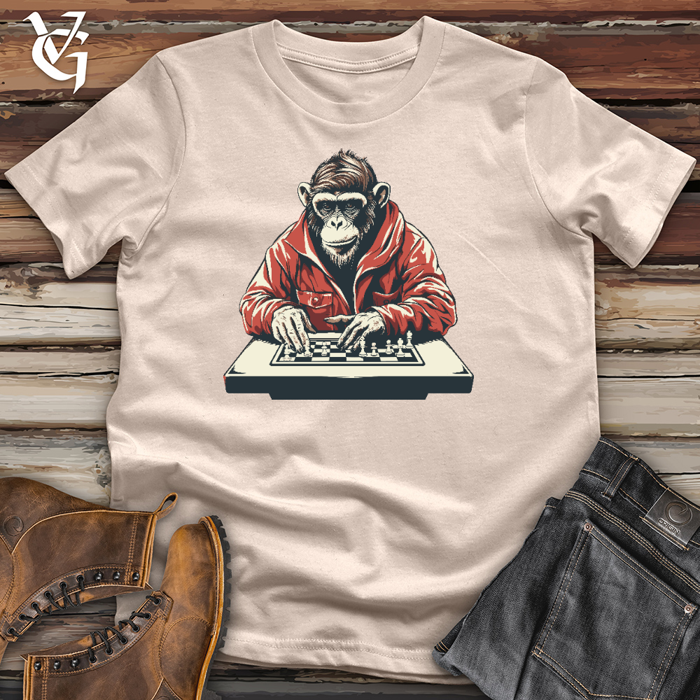 Chimp Playing Chess Cotton Tee