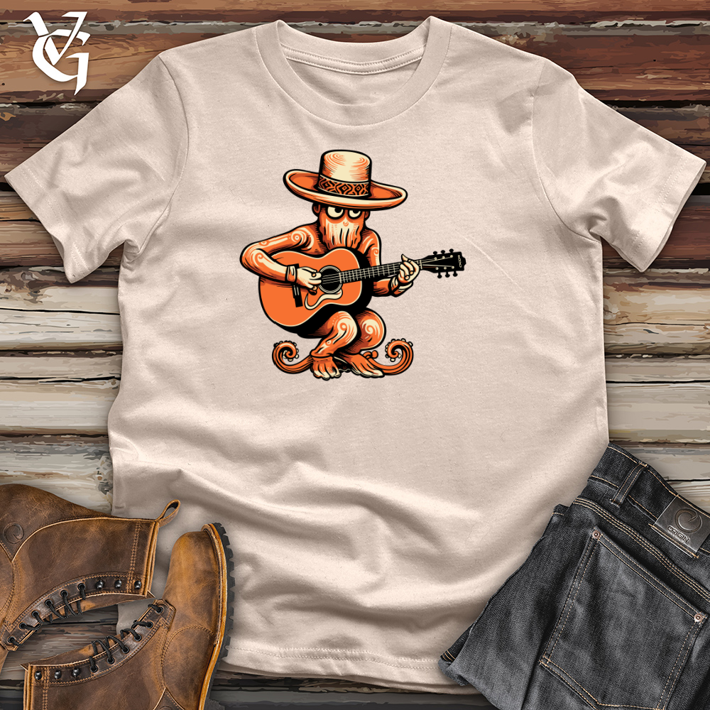 Retro Guitar Strumming Octopus Cotton Tee