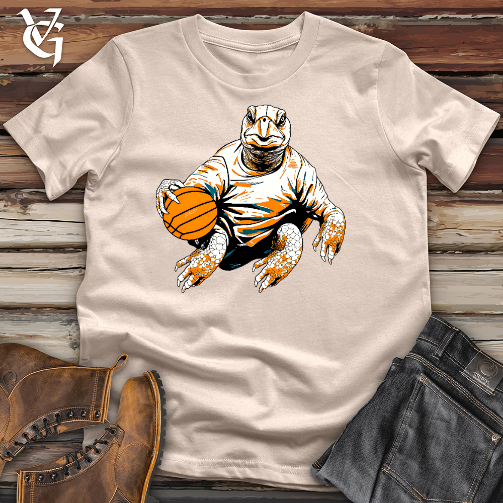 Cute Turtle Holding a Basketball Cotton Tee