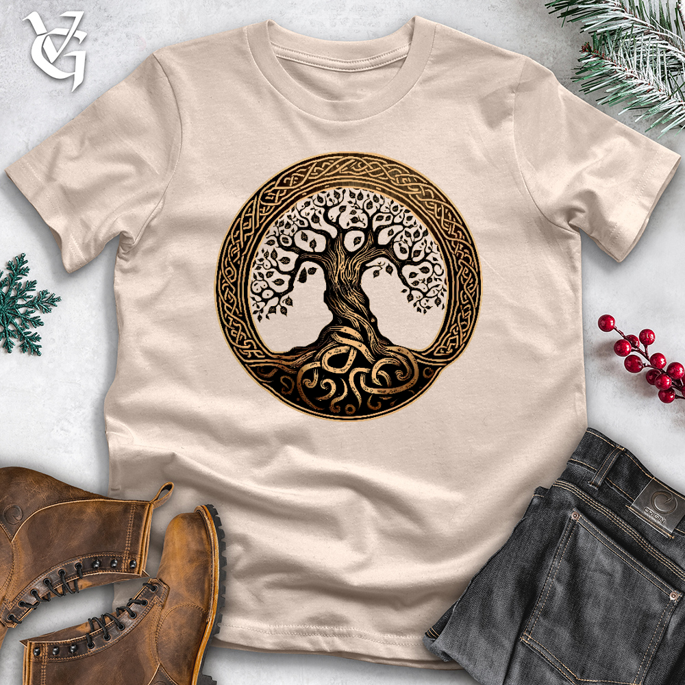 Ornate Golden Tree Of Life Cotton Tee