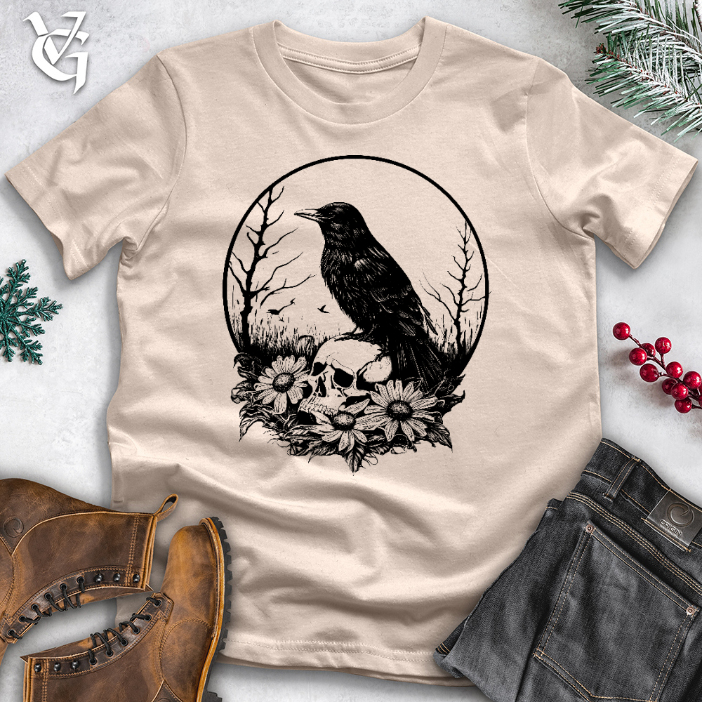 Sunflower Graveyard Raven Cotton Tee