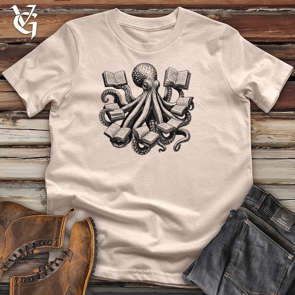 Octopus Reading Multiple Books Cotton Tee