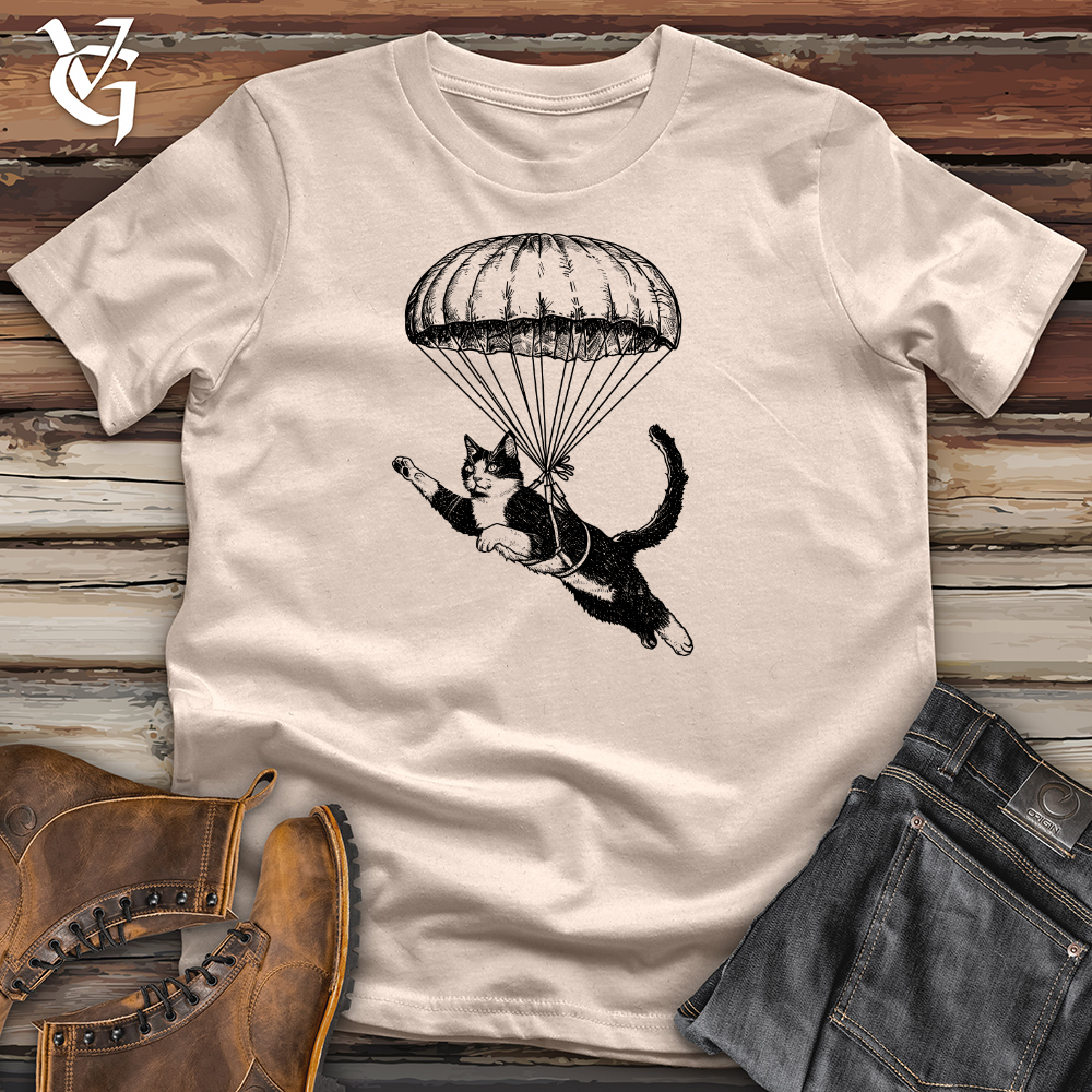 Cat Fly with Parachute Cotton Tee