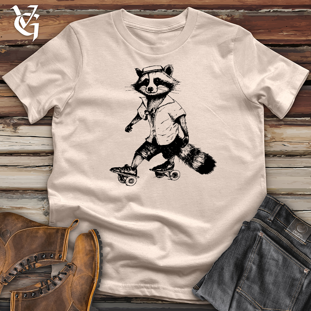 Raccoon On Roller Skates Cotton Tee