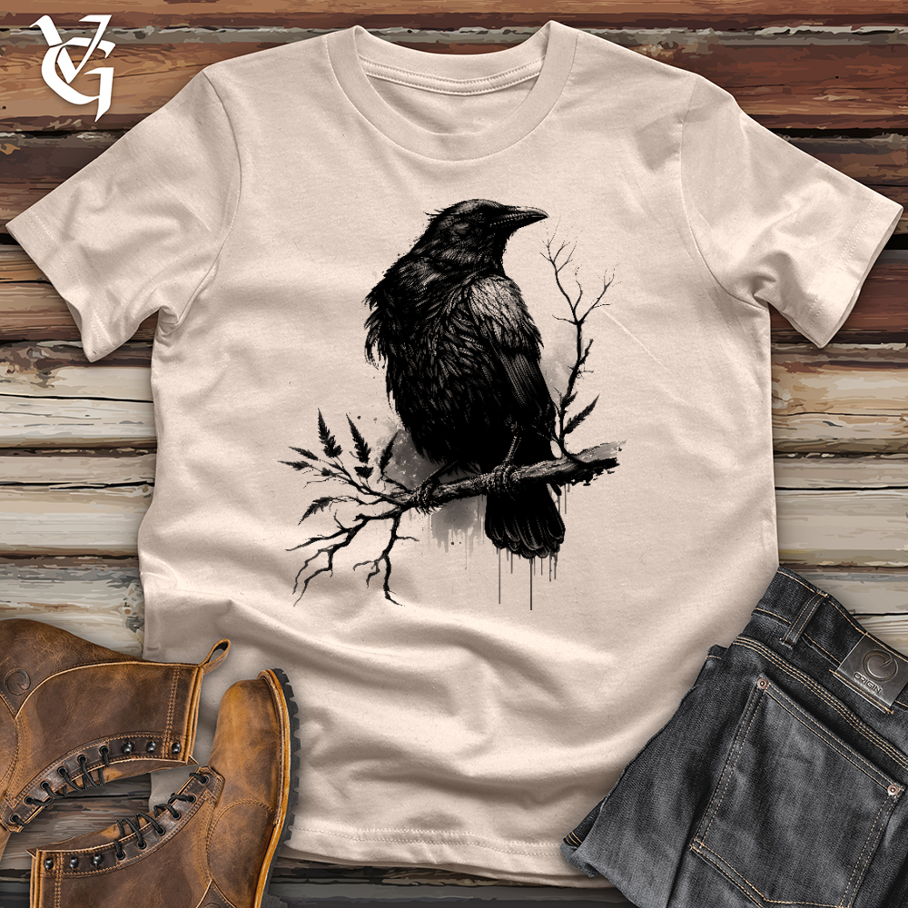 Raven on Branch Cotton Tee