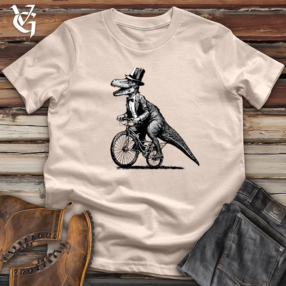 Dinosaur Riding a Bike Cotton Tee