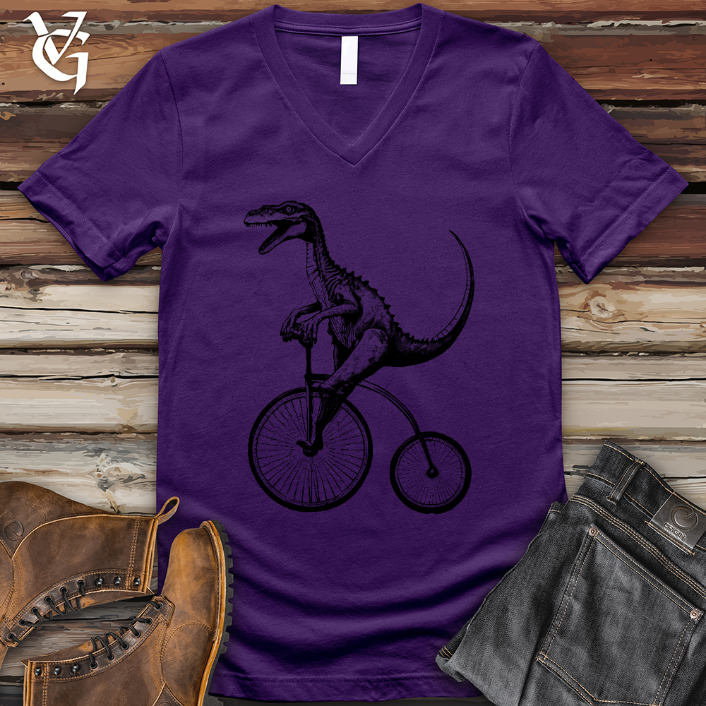 Dinosaur Cyclist V-Neck Tee