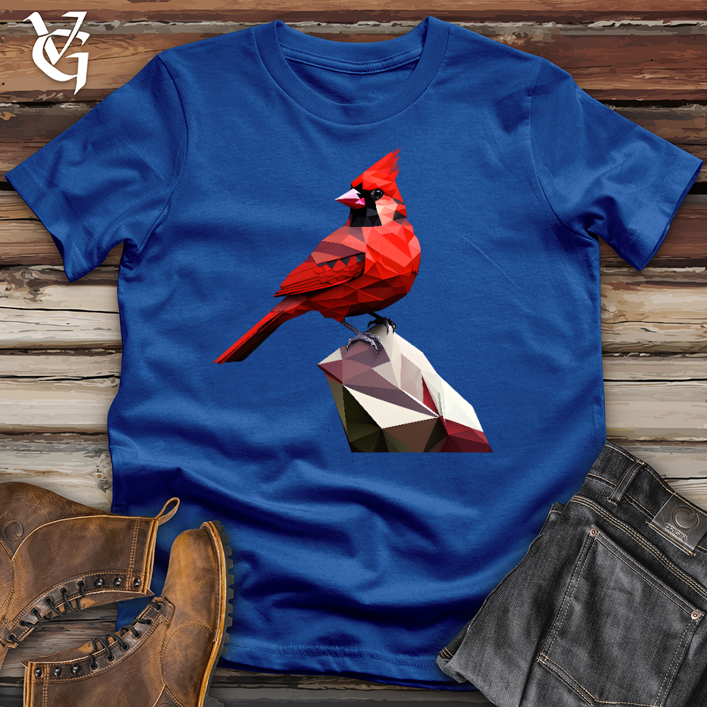 Geometric Cardinal Bird Cotton Tee