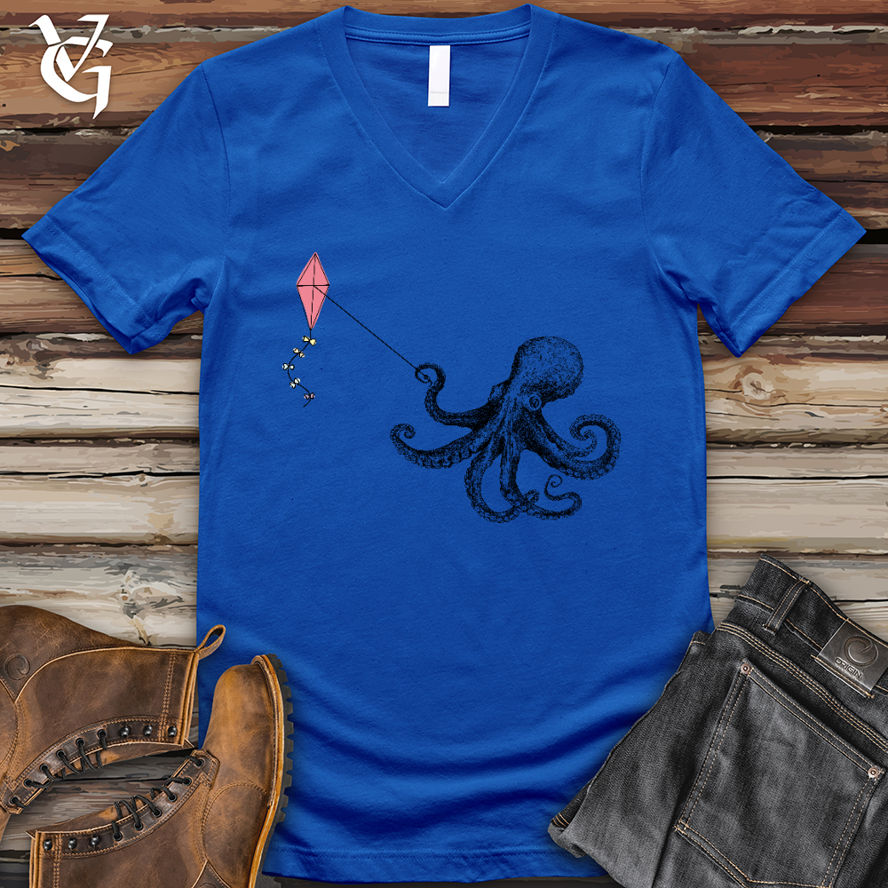 Octopus Flying Kyte V-Neck Tee