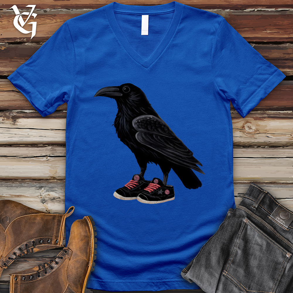 Raven Wearing Sneakers V- Neck Tee