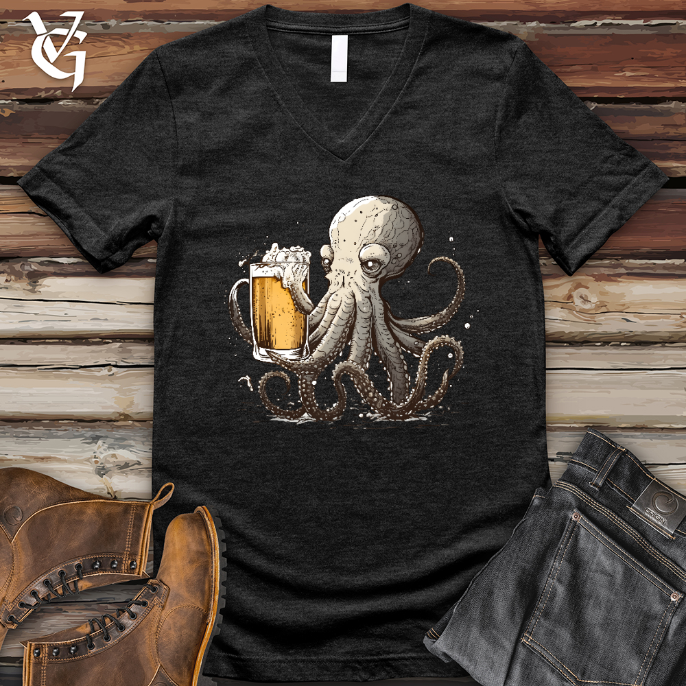 Octopus Happy Hour V- Neck Tee