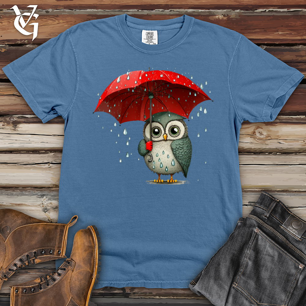 Owl In The Rain Heavy Cotton Comfort Colors Tee