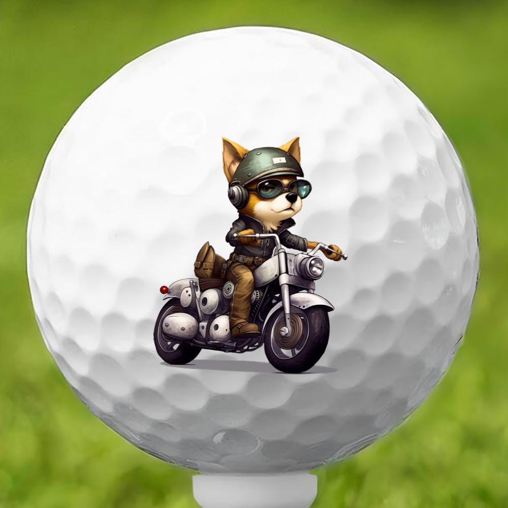 Biker Dog Golf Ball 3 Pack Viking Goods Company