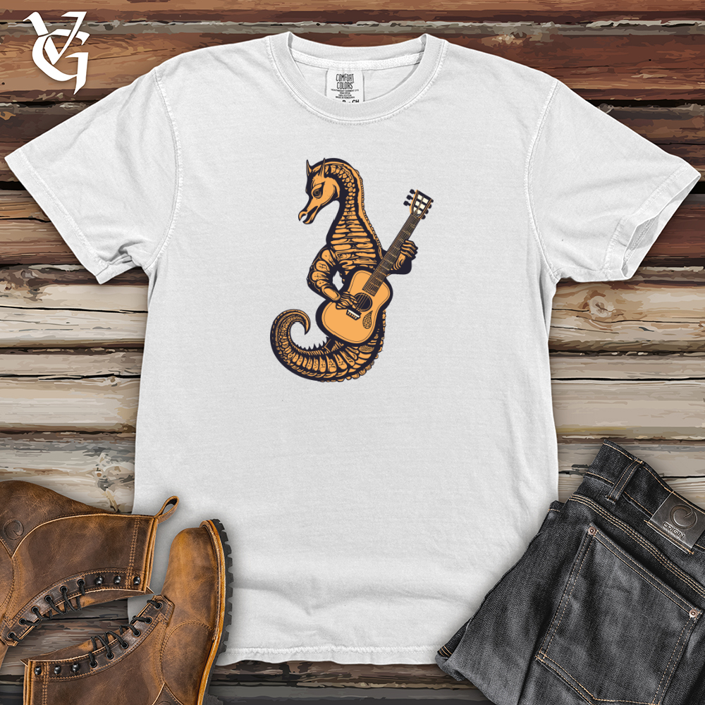 Seahorse Ocean Guitar Serenade Heavy Cotton Comfort Colors Tee