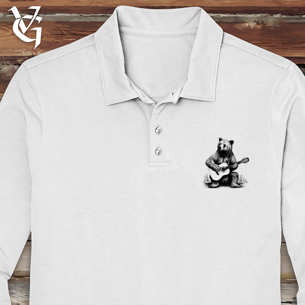 Bear Guitarist Long Sleeve Polo