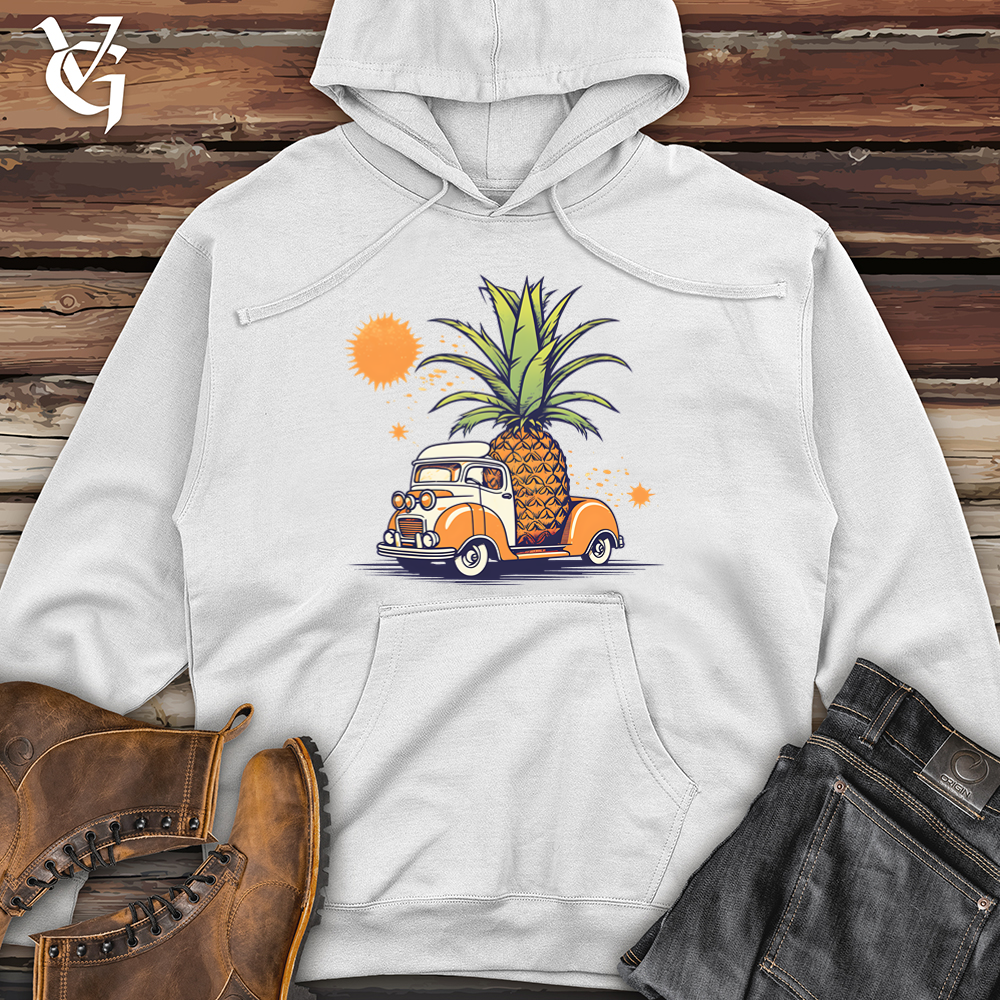 Whimsical Pineapple Ride Midweight Hooded Sweatshirt