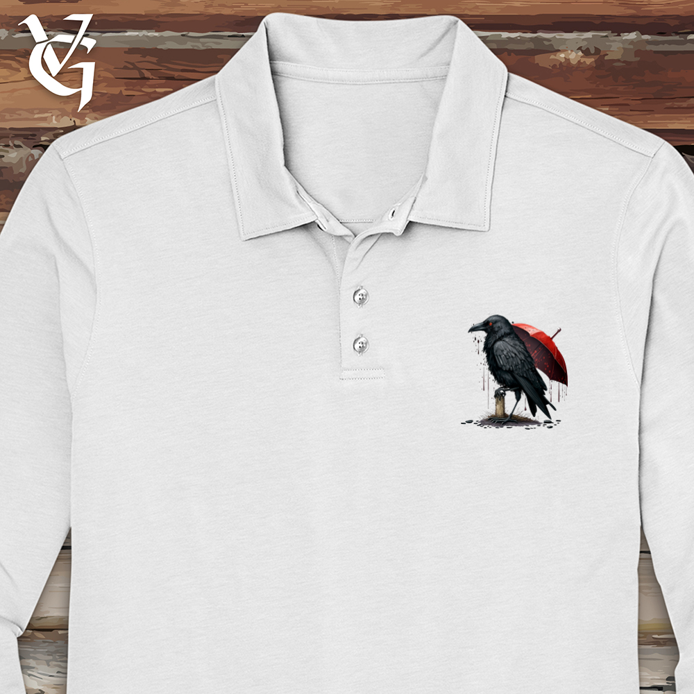 Raven In The Rain Long Sleeve Polo