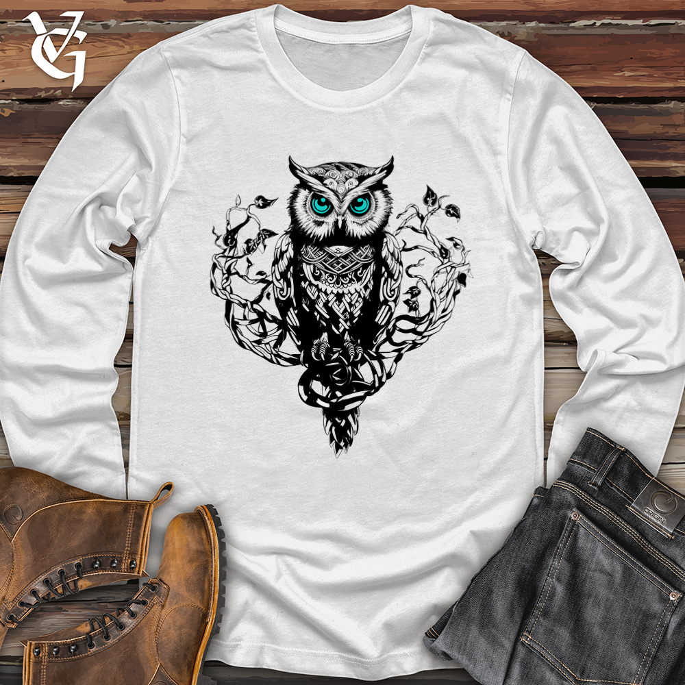 Aqua Eyed Owl Softstyle Long Sleeve