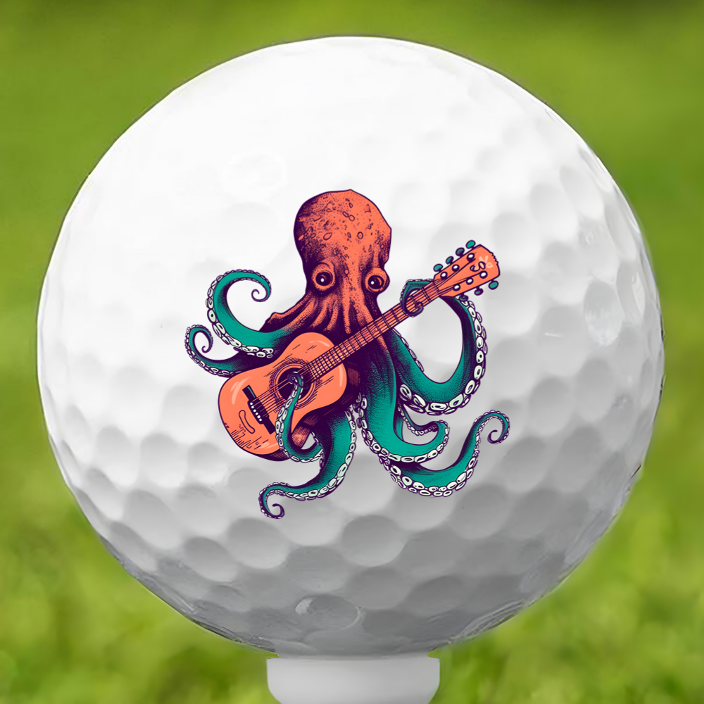 Octopus Guitarist Golf Ball 3 Pack