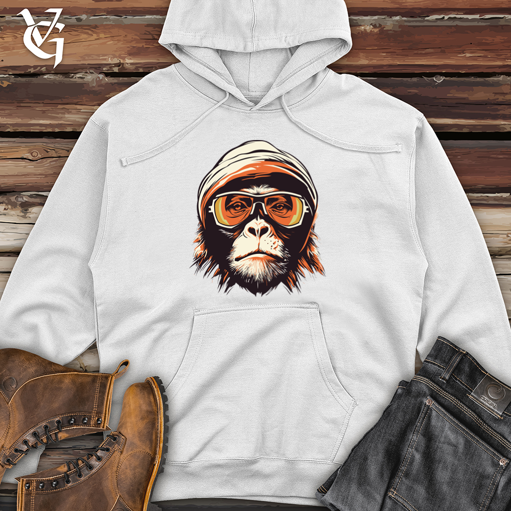 Retro Rebel Monkey Midweight Hooded Sweatshirt