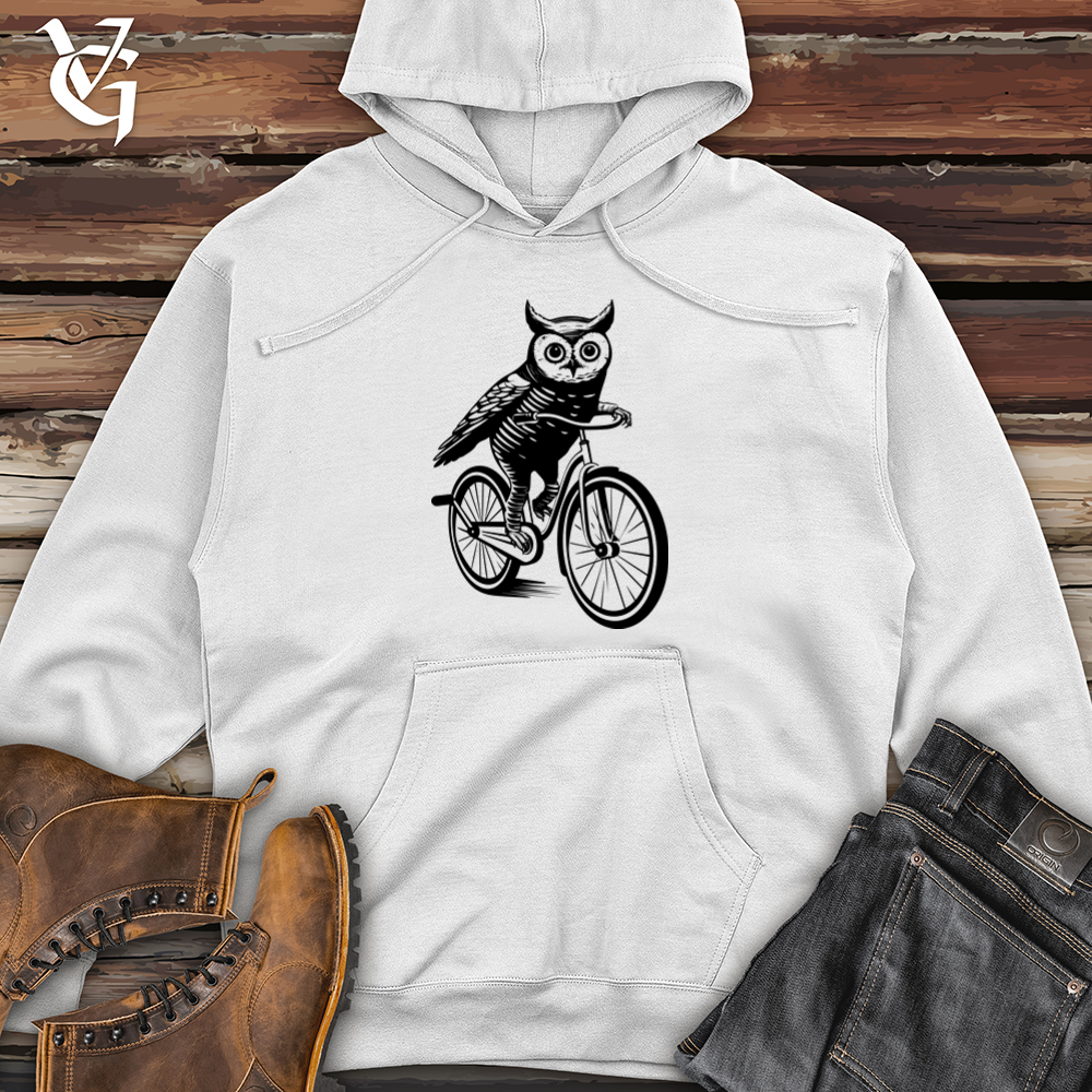 Vintage Owl Pedaler Midweight Hooded Sweatshirt