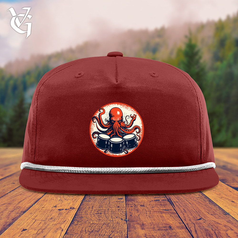 Octopus Playing Drums Snapback Cap