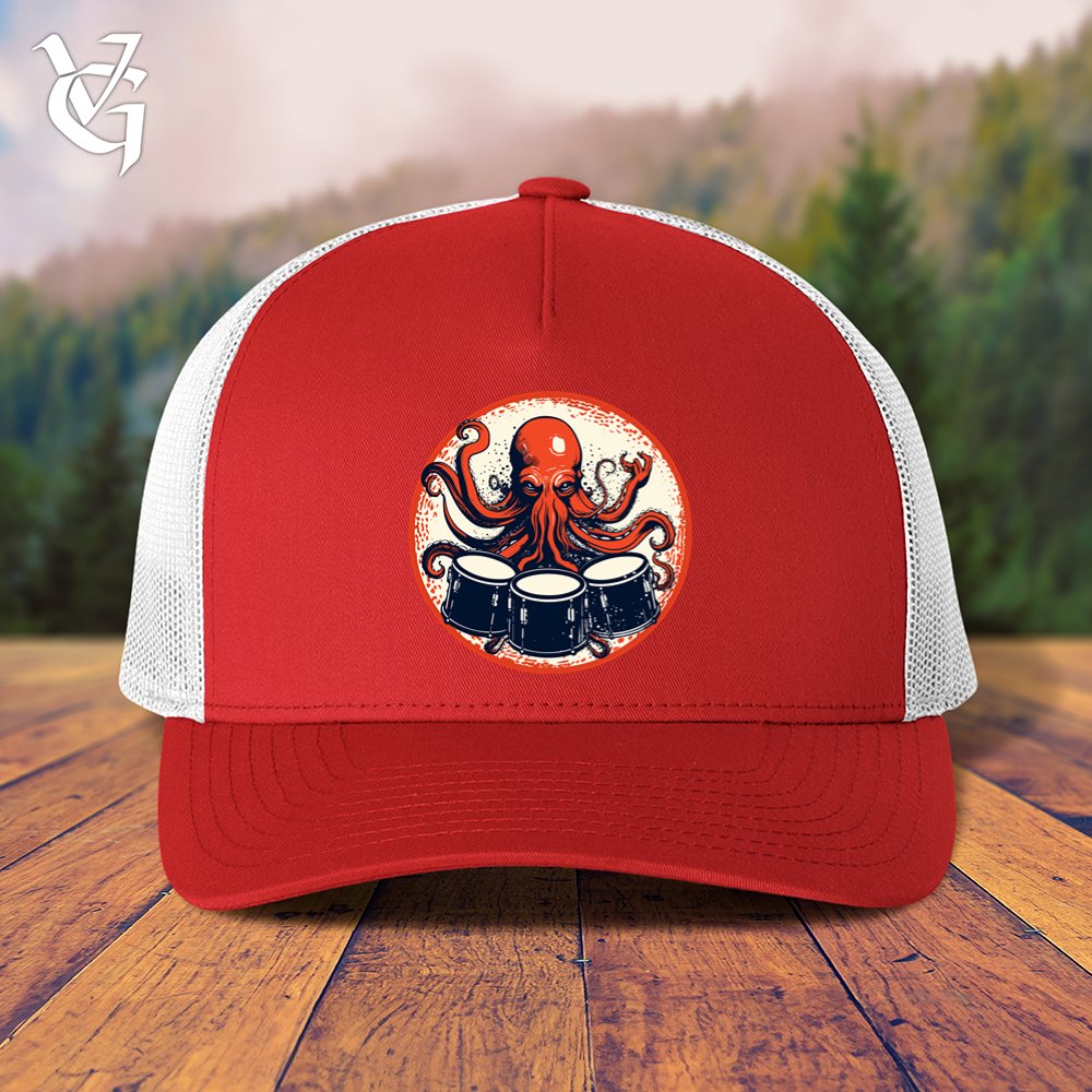 Octopus Playing Drums Trucker Cap