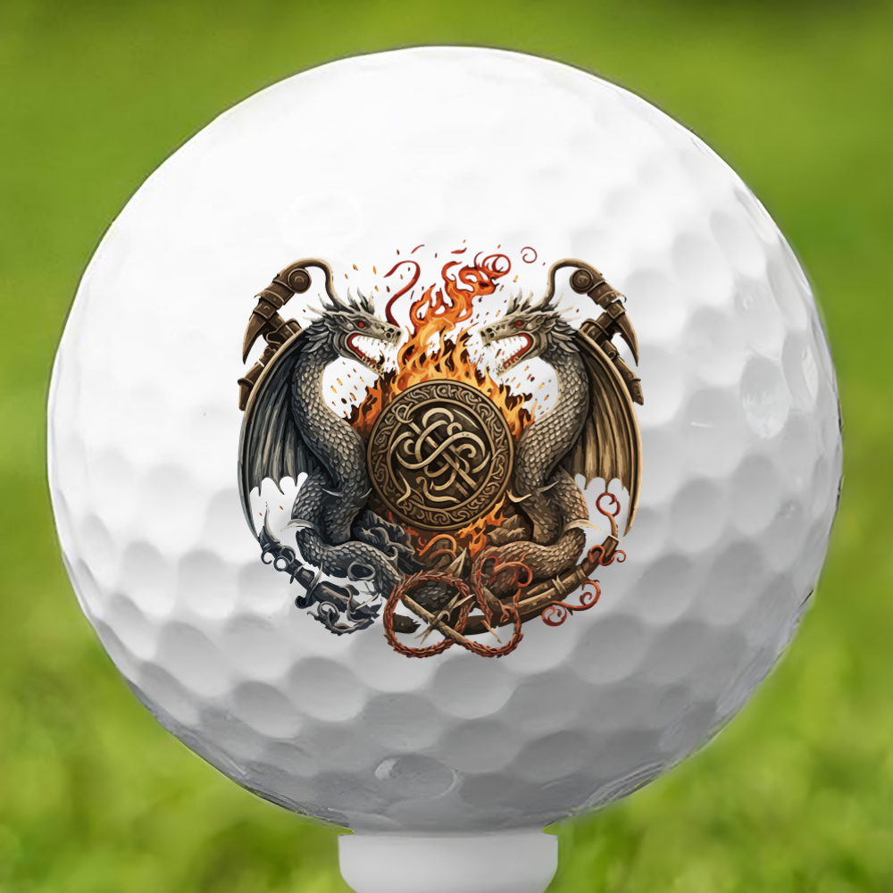Flaming Dragons Golf Ball 3 Pack