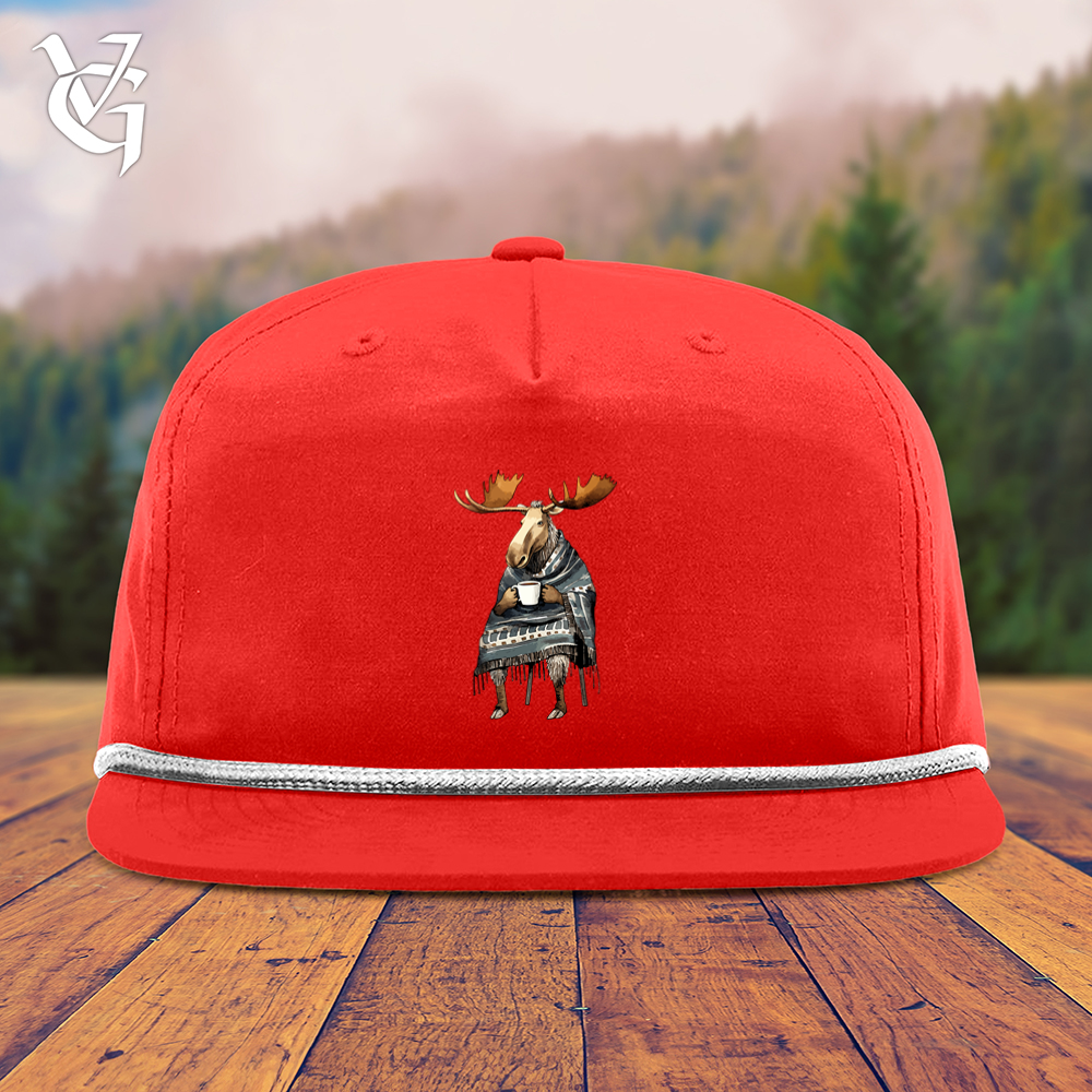 Coffee Drinking Moose Snapback Cap