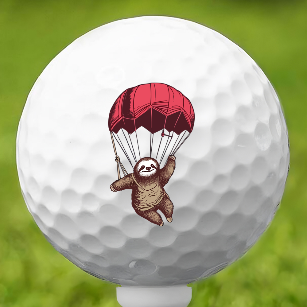 Skydiving Sloth Golf Ball 3 Pack