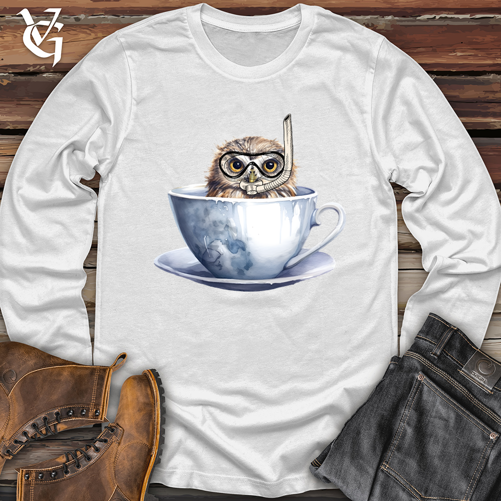 Viking Goods Snorkeling Owl Softstyle Long Sleeve White / L