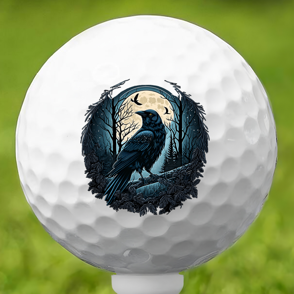 Raven in Forest Golf Ball 3 Pack