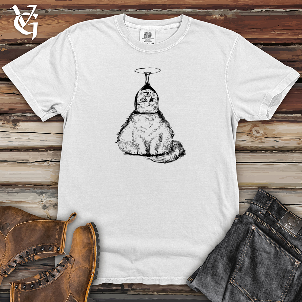 Cat Wine Head Heavy Cotton Comfort Colors Tee