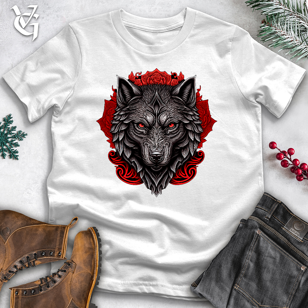 Red Flower Wolf Cotton Tee