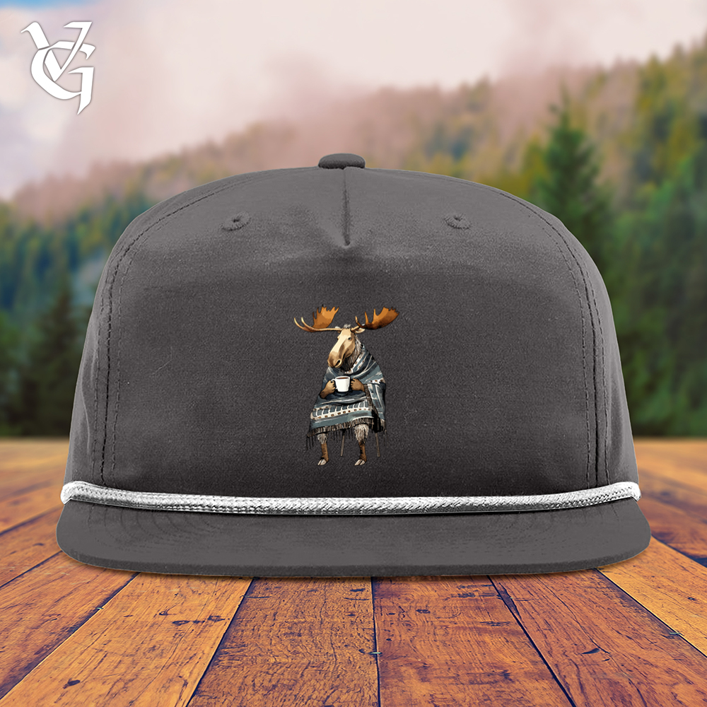 Coffee Drinking Moose Snapback Cap