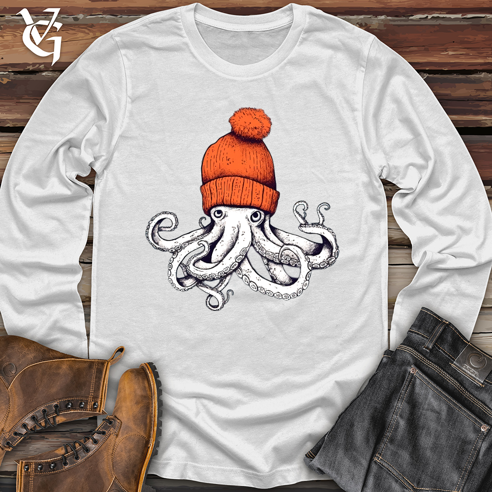 Octopus Orange Beanie Long Sleeve