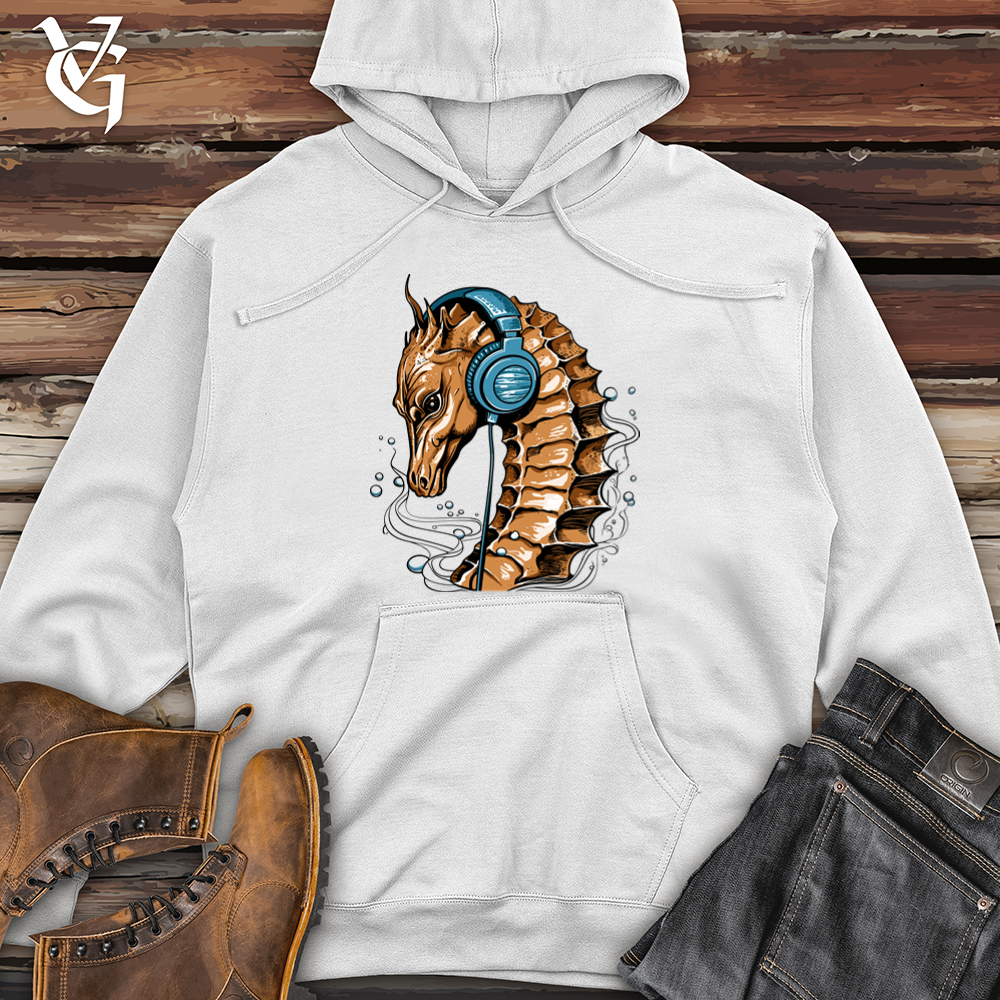 Seahorse Ocean Pulse Headphone Harmony Midweight Hooded Sweatshirt