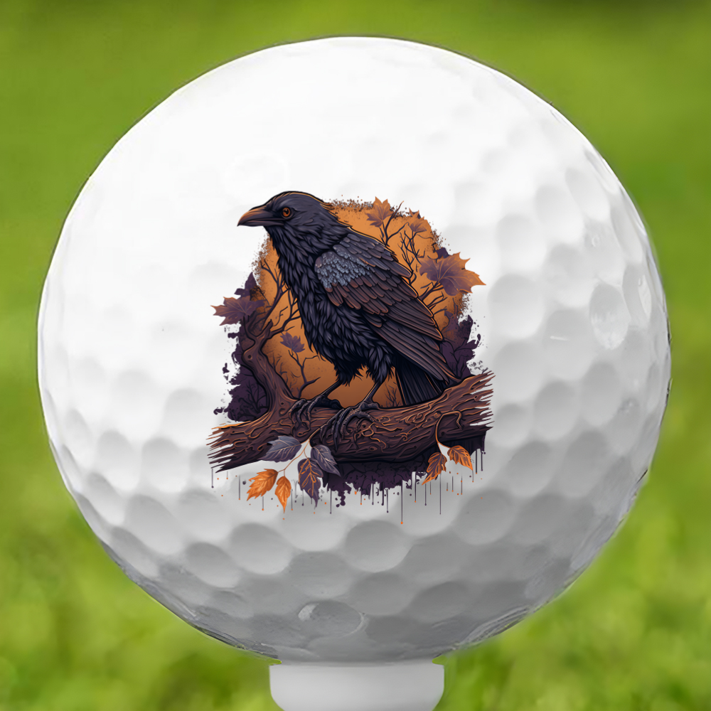 Autumnscape Raven Golf Ball 3 Pack
