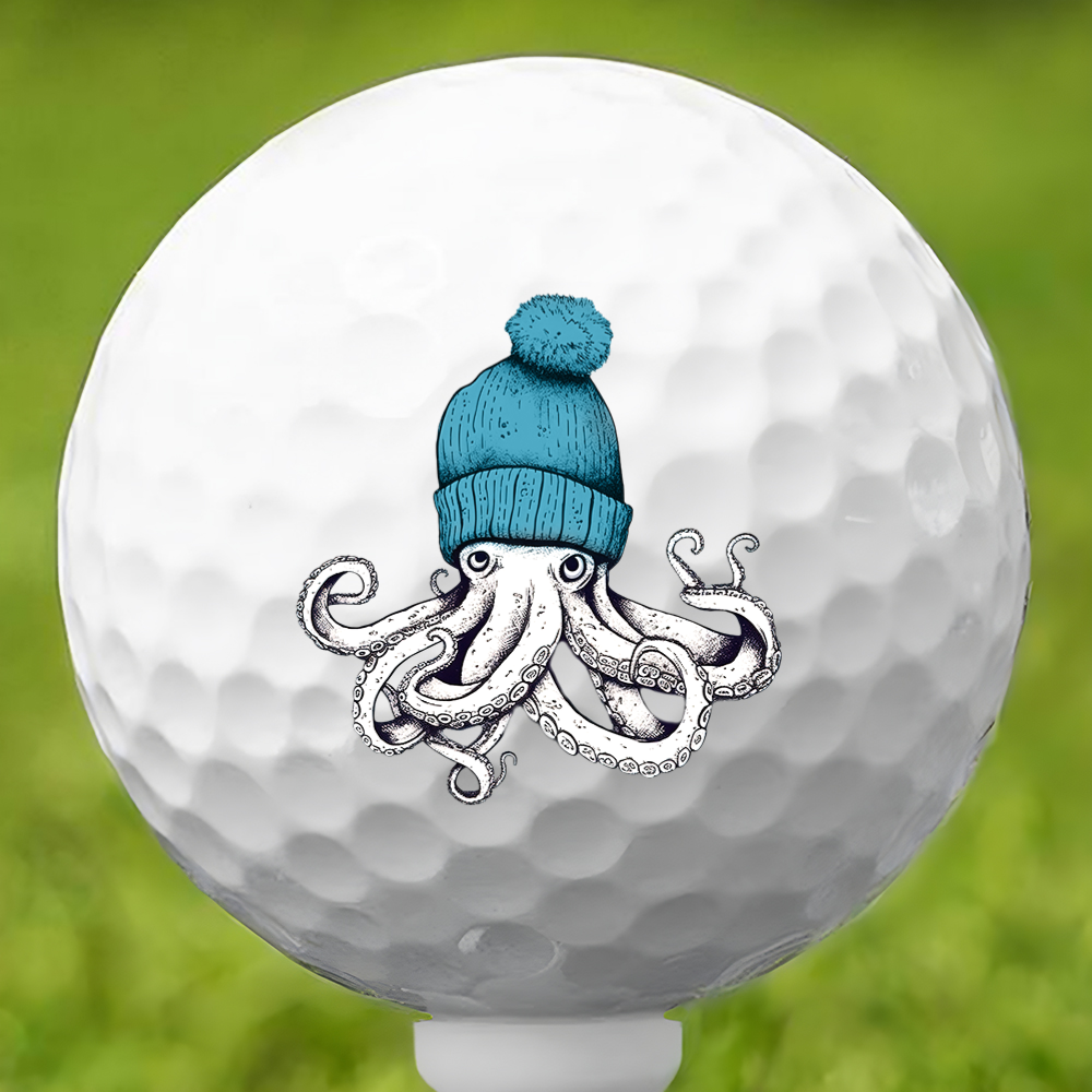 Octopus Wearing Beanie Golf Ball 3 Pack