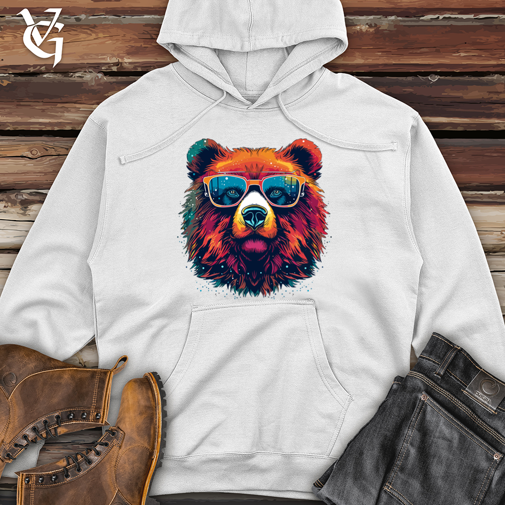 Vintage Cosmic Shades Bear Midweight Hooded Sweatshirt