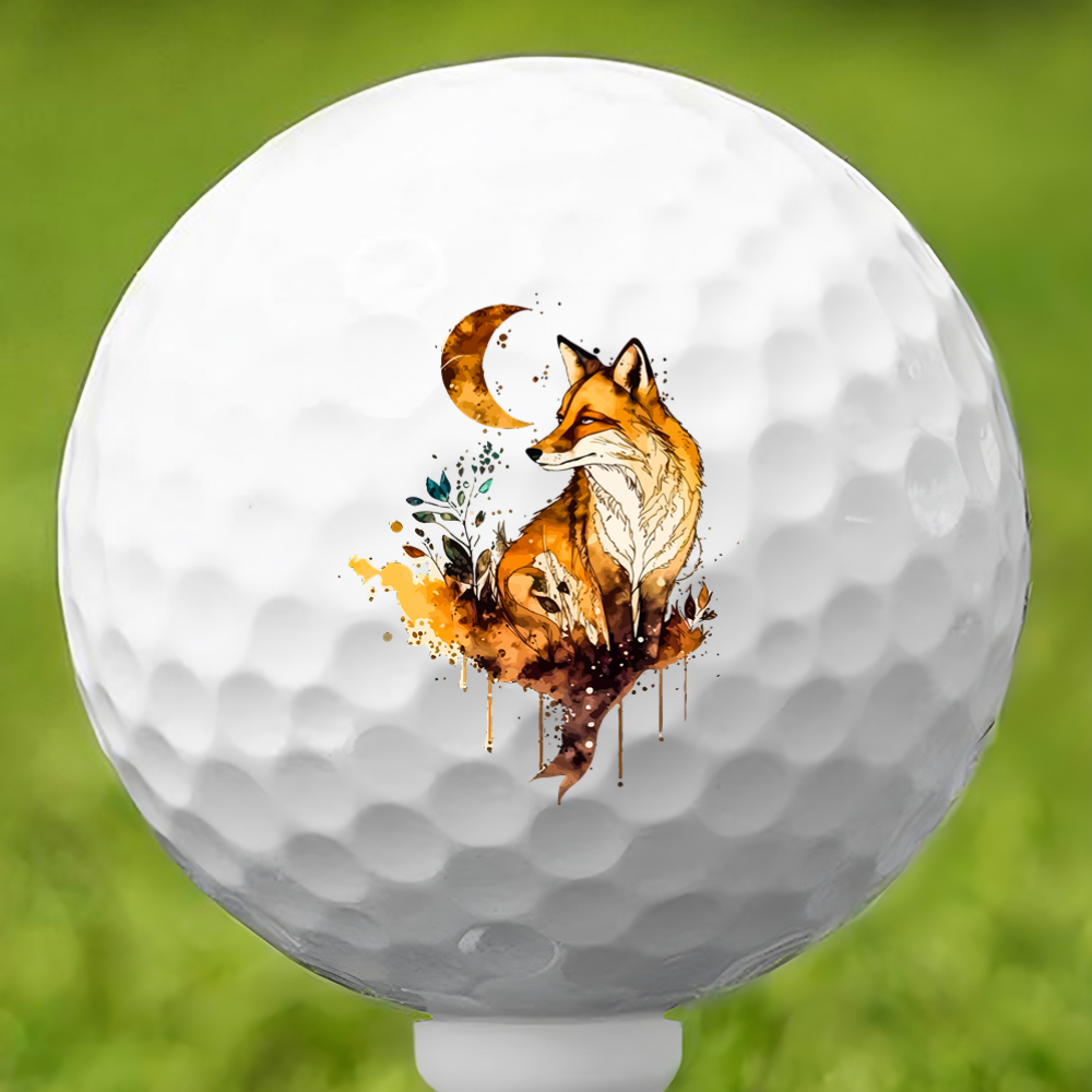 Fox Watercolor Golf Ball 3 Pack
