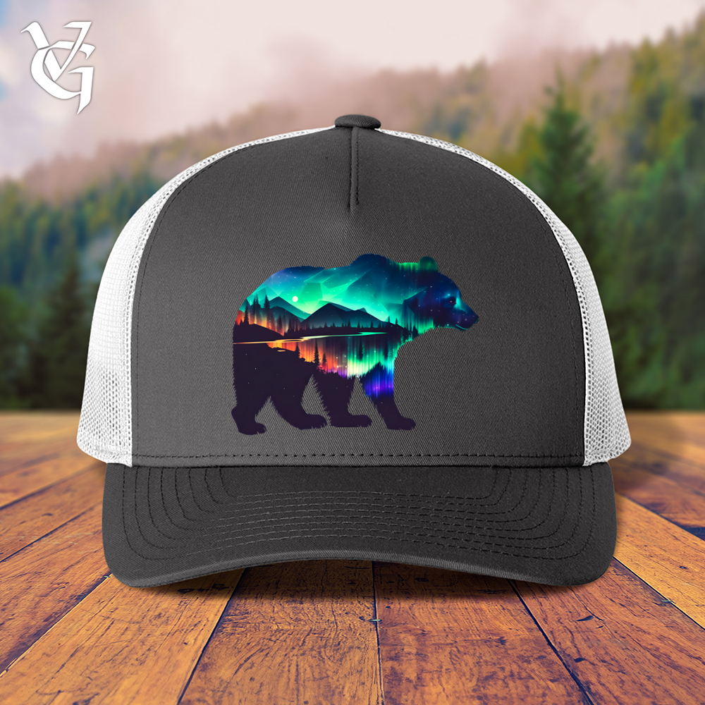 Northern Lights Bear Trucker Cap