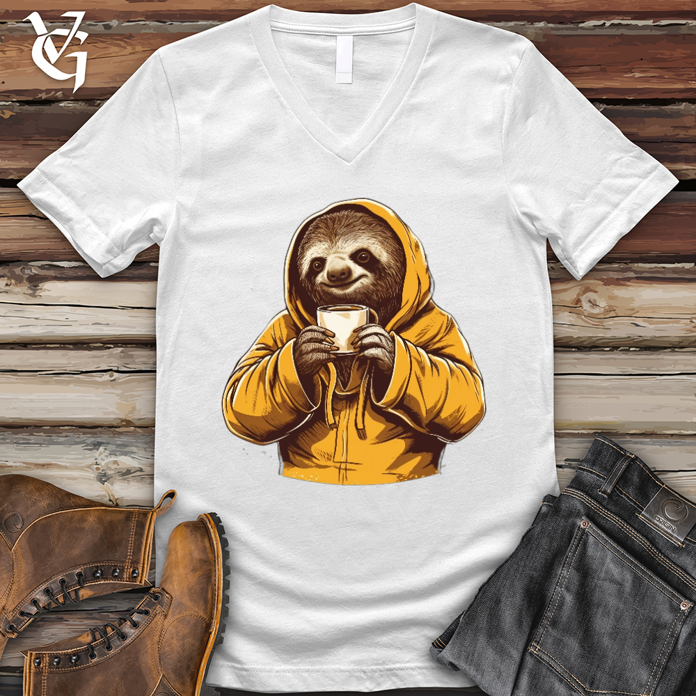 Sloth Coffee V-Neck Tee