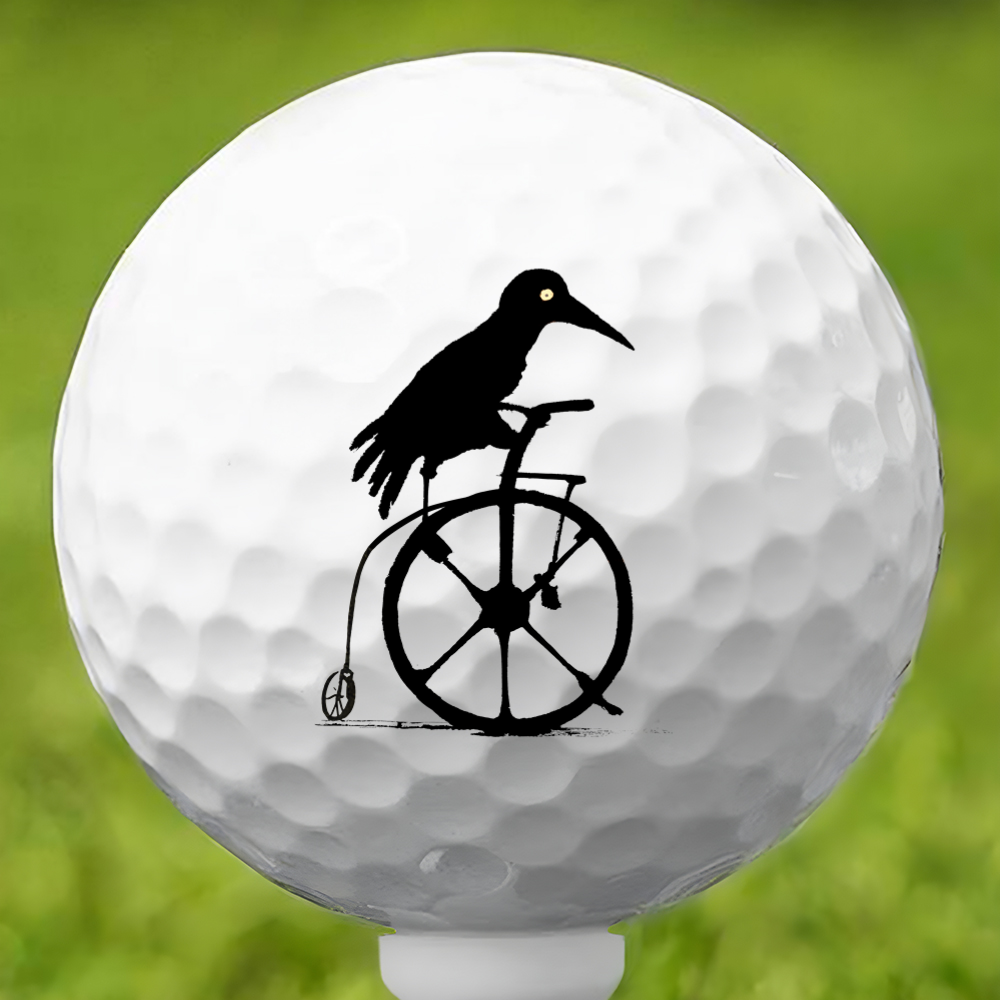 Crow Riding Bike Golf Ball 3 Pack