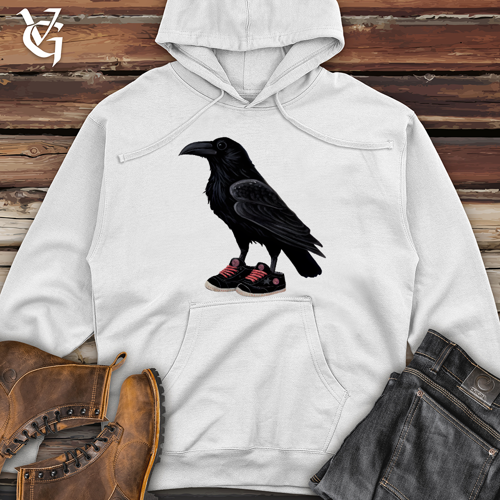 Raven Wearing Sneakers Midweight Hooded Sweatshirt