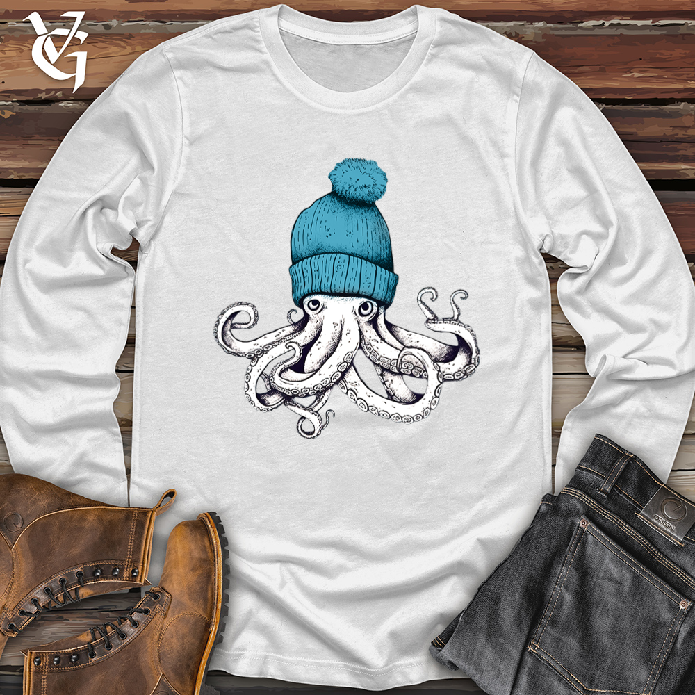 Octopus Wearing Beanie Softstyle Long Sleeve