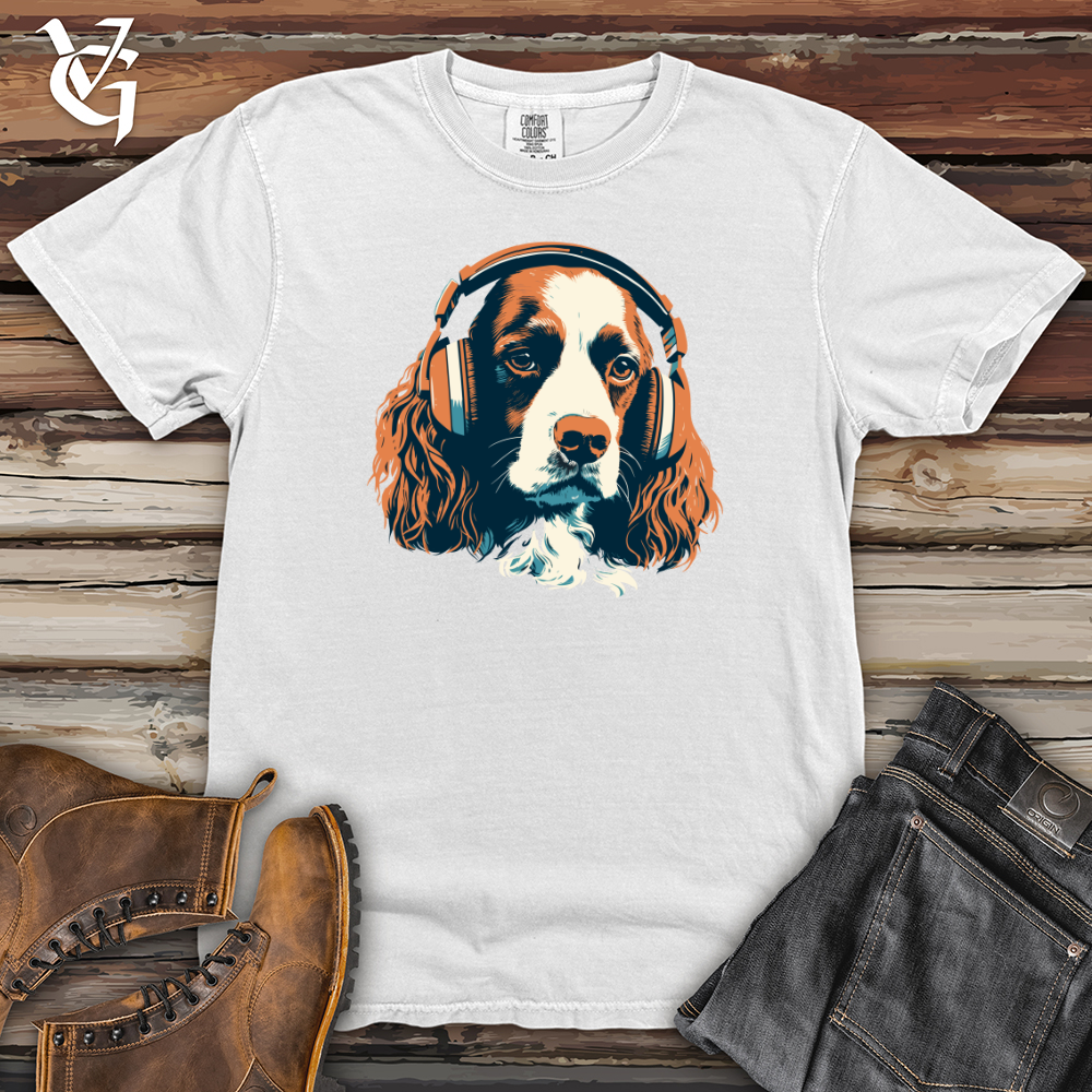 Dog Paw tapping Beats Headphone Harmony Heavy Cotton Comfort Colors Tee