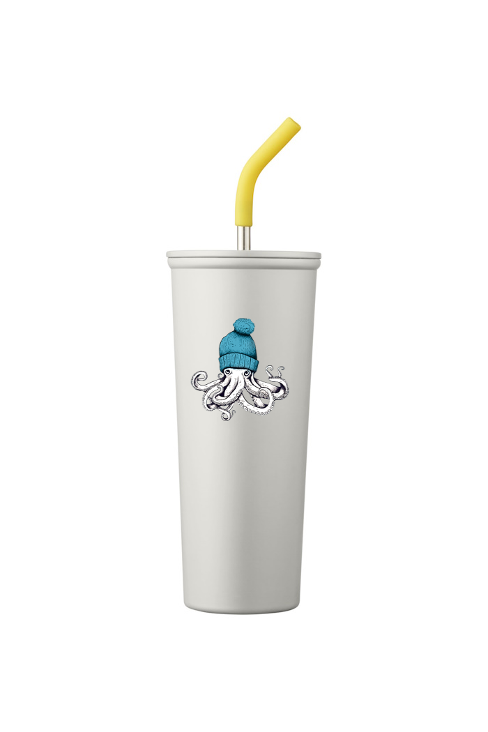 Octopus Wearing Beanie Vacuum Insulated Tumbler