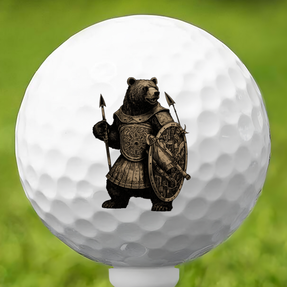 Warrior Bear Golf Ball 3 Pack