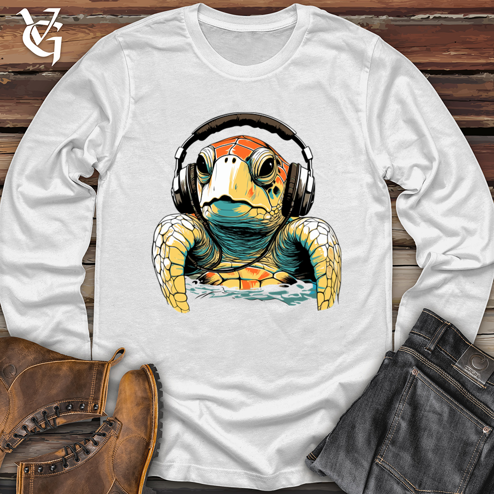 Turtle With Headphone Softstyle Long Sleeve